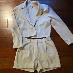 DH Knit Short Suit, Jacket And Matching Short, Pockets Perfect Shape